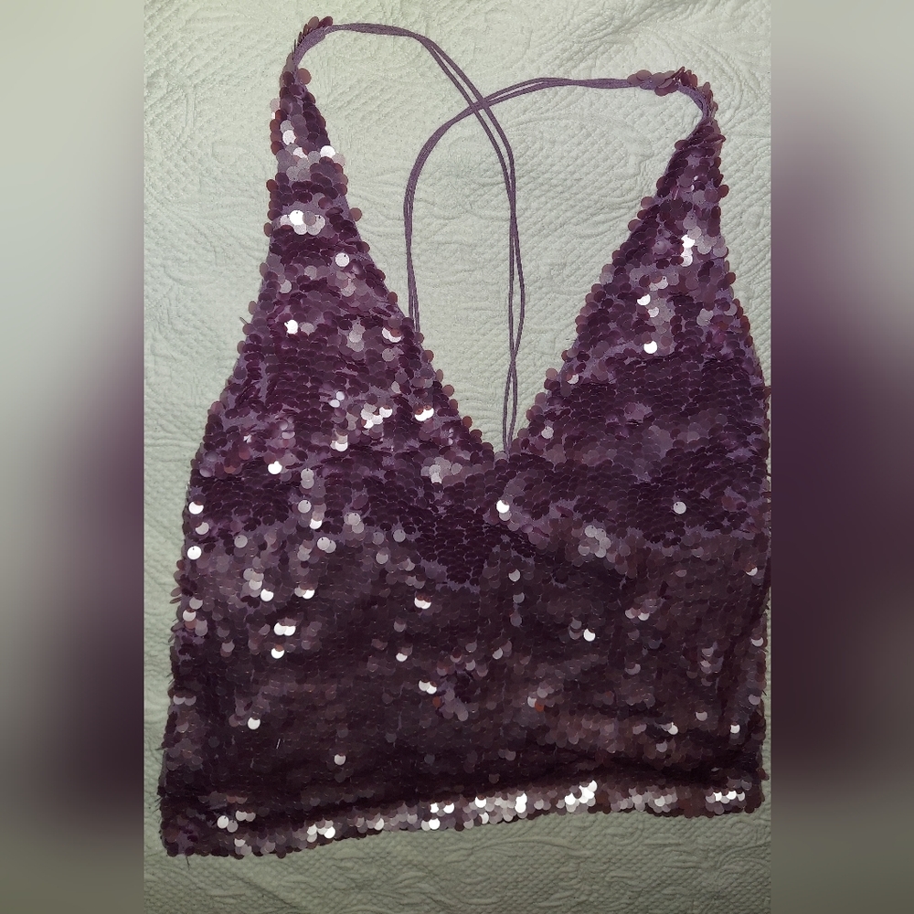 DKNY Silk & Sequin Midi Top